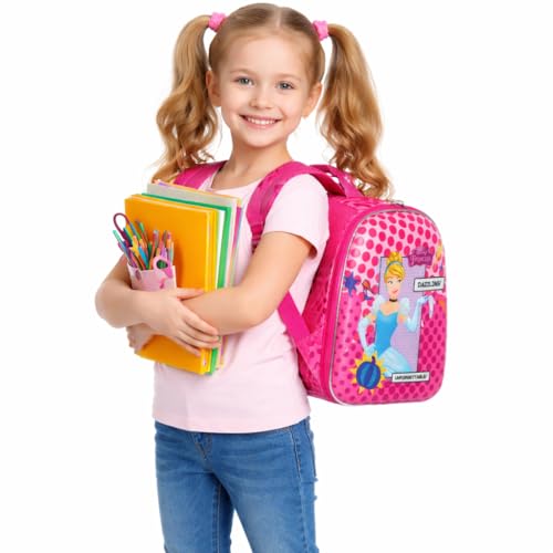 Mochila Infantil Princesa Cinderela Tamanho P - Rosa