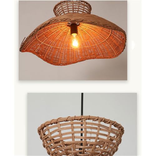 EWAIDI Chandeliers, Country Style Wicker Rattan Ceililight - 20.8" Natural Hangingp for Farmhouse, Bedroom, Diniroom - Image 7