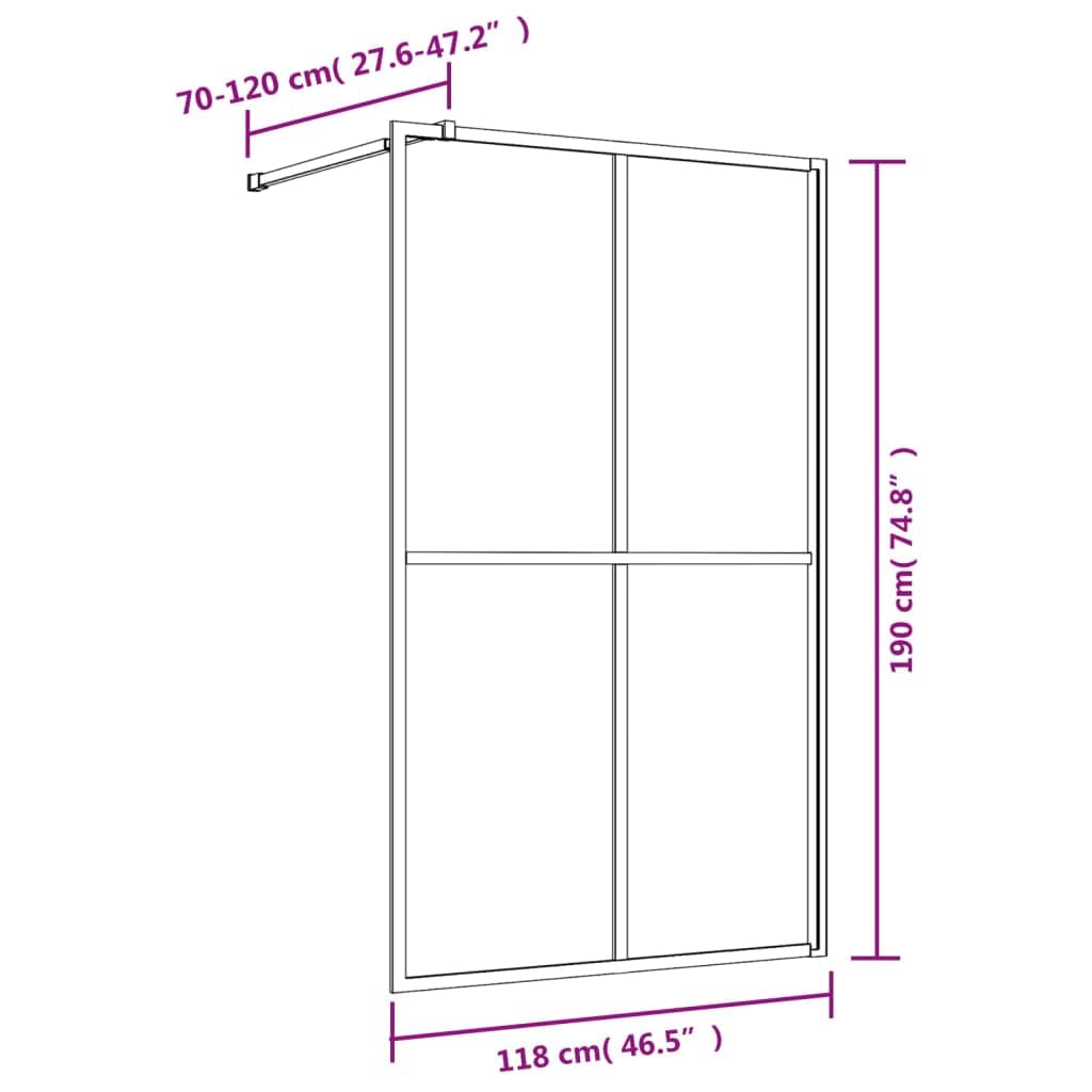 Parete per Doccia Walk-in Vetro Trasparente ESG 118x195 cm Oro,Parete per Doccia Walk-in,Parete Doccia,Componenti Doccia,Pareti Doccia-154949