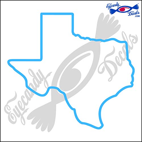 Image of Texas State Outline 6 INCH Decal Sticker Olympic Blue