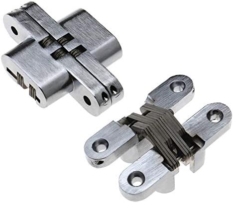 Pair Folding Wooden Door Hidden 180º Stainless Steel Cross Hinges 69 * 46mm