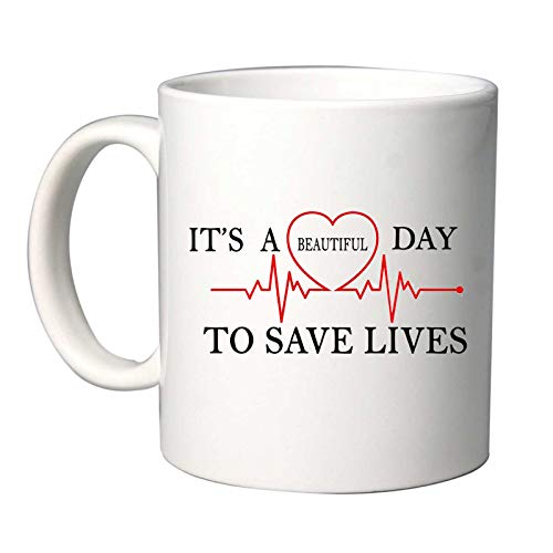 Mr. Gadgets Taza de cerámica con cita de la serie TV It's a Beautiful Day To Save Lives Cover