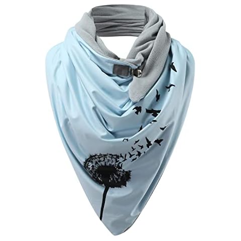 Vuncio Head Satin Scarf Shawls Wrap Scarves Button Printing Women Warm Fashion Casual Soft Scarf Cover