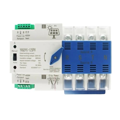 Commutateur de transfert 4P 125A 400V pour générateur et installation solaire photovoltaïque