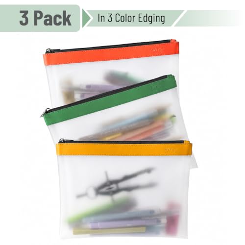 Image of Mr. Pen- Clear Pencil Pouch, 9 inch x 6.88 inch, 3 Pack, Durable TPU Material | Large Water-Resistant Pencil Bags with Smooth Zipper, Multipurpose Clear Pouch for Stationery, School, Office
