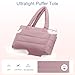 Tote Bag for Women Puffer Tote Bag Large Quilted Nurse Bag with Zipper for Work Travel (Dark pink)