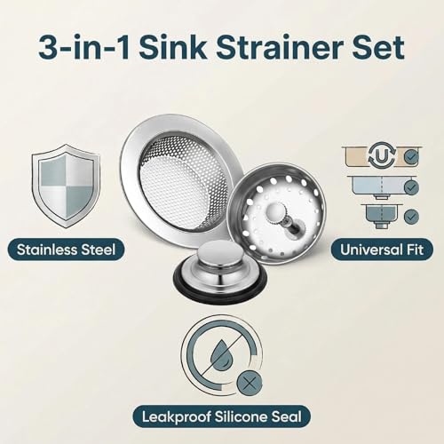 Set colador y tapón para fregadero de cocina miniatura 3