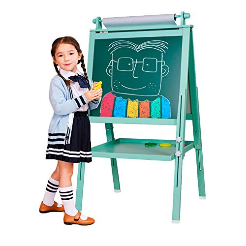 BeebeeRun 3 in 1 Wooden Kids Easel Double-Sided Drawing Board Whiteboard & Chalkboard