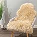 IRIWOOL Premium Genuine Fur Sheepskin Rug Real Australia Sheepskin Natural Luxury Fluffy Lambskin Fur Area Rug Seat Covers for Kids Bedroom Sofa Chair Cover (Light Brown, Single Pelt/2ft x 3ft)