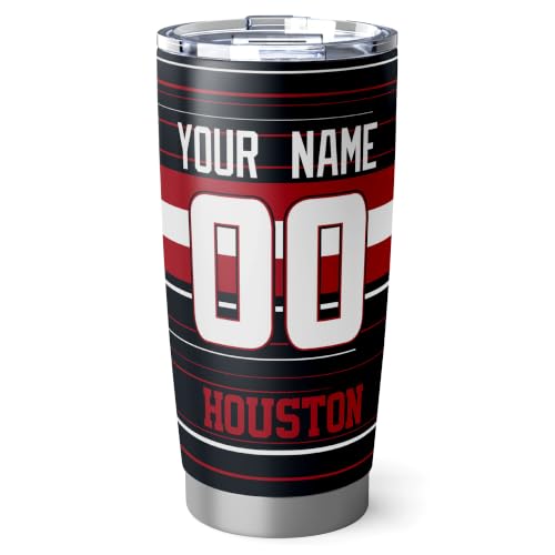 Image of Houston Tumbler 20oz Travel Mug Gifts Custom Name Number