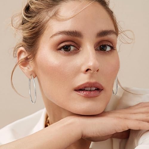 CASSIECA 10 Pairs Clip On Hoop Earrings Stainless Steel Clip On Earrings for Women No Piercing Fake Hoop Earrings Spring Hoop Earrings for Non-Pierced Ears 25mm 30mm 40mm 50mm 60mm2