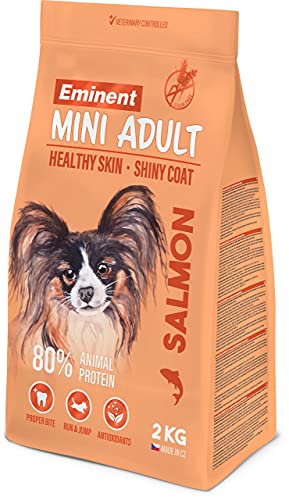 Eminent Mini Adult Lachs – Getreidefreies Hundefutter für Toy & Mini Rassen | 87% tierisches Protein, Lachs & Süßkartoffel | 2 kg