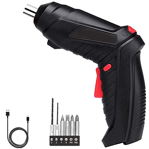 Jenabom 8 In 1 Electric Screwdriver, 3.6V Cordless Drill Screwdriver Rechargeable, 3.5N·m Max Torque Electric Screw Gun With 6 Accessory Kit, Micro Usb, Front Led Light, Easy For Small Home Projects #TOP23