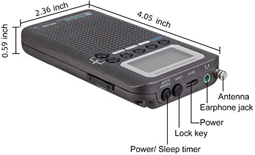 Receptor de rádio de banda de ar TR105 portátil FM AM SW VHF rádio de banda completa CB receptor alt