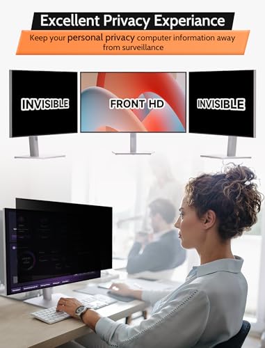 Mamol [2 Pack] 27 Inch 16:9 Magnetic Privacy Screen for Monitor Anti-Glare, Blue Light Filter, Anti-Spy Reusable Removable Privacy Filter for 16:9 Widescreen Desktop Display - Thumbnail 2