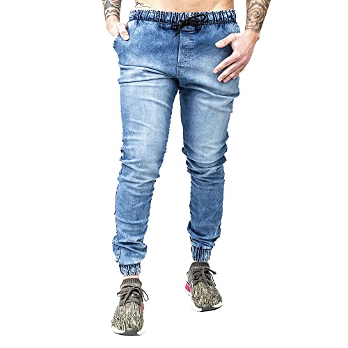 Calça Jogger Sarja Masculina Polo Marine (M, Azul médio)