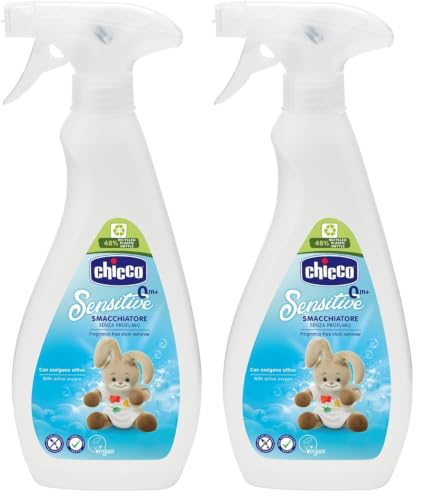 Chicco Sensitive Smacchiatore senza Profumo con Ossigeno Attivo, Rimuove Macchie