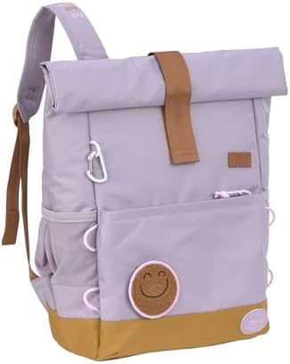 LÄSSIG Kinderrucksack mit Brustgurt, wasserabweisend, 12-15 Liter/Medium Rolltop Backpack Little Gang Lilac