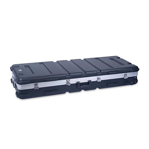 Crossrock 61-Key Yamaha Keyboard Case with Wheels | Heavy-Duty PE Injection Shell, Custom Foam Fit – Fits PSR-S970/S770/S670 & More