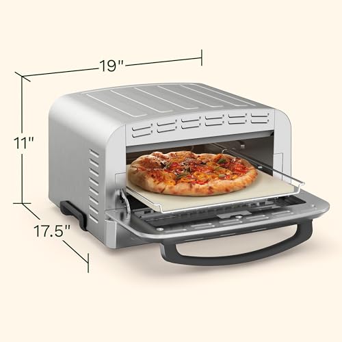 Cuisinart Indoor Pizza Oven, Bakes 12" Pizzas in Minutes, Countertop Electric Pizza Oven Heats up to 700°F, Large Viewing Window, Interior Light, Includes 12.5" Pizza Stone, CPZ-120, Stainless Steel by Cuisinart - Used condition - Image 2
