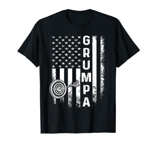 Archery Grumpa America Flag Vintage Christmas Xmas T-Shirt