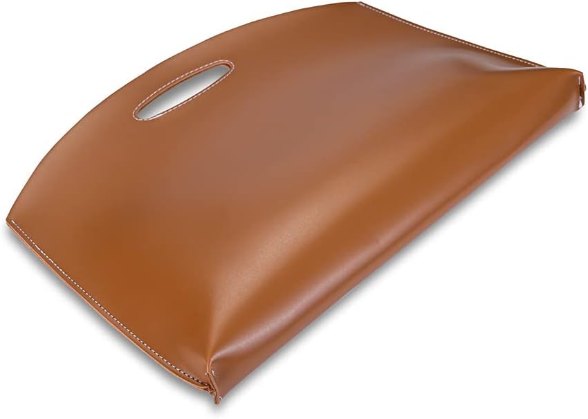 Hosoncovy PU Leather Handbag Laptop Sleeve Case for MacBook Air / MacBook 14 Inch / 13 Inch Laptop (Brown) - Image 3