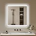 Badspiegel-mit-Beleuchtung 60x60cm - Badezimmerspiegel LED Badezimmer Spiegel mit Beleuchtung - Beschlagfrei, Dimmbar, 3 Lichtfarben, Wandspiegel Led-Spiegel-Bad Metallrahmen Horizontal/Vertikal