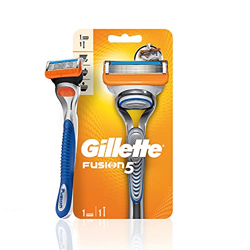 Image of Gillette Fusion Manual Razor, 1 Pc & Mach 3 Shaving Blades- Pack of 16 (Cartridges), For Men