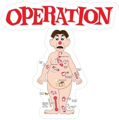 CafePress Operation Game Board Small Die Cut Sticker, 3"x4" Matte Finish