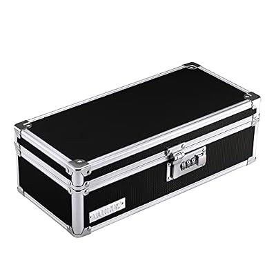 Vaultz Locking Medicine Storage Box with Combination Lock, 3.75 x 11.88 x 5.25, Black (VZ03480)