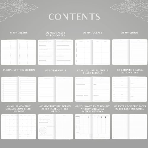 Image of Legend Planner PRO Hourly Schedule Edition - Undated Deluxe Weekly & Daily Organizer with Time Slots. Time Management Appointment Book Journal for Work & Personal Life, A4 size Hardcover (White Gold Foil, A4 (8.5 inch x 11 inch))