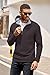 COOFANDY Mens 1/4 Zip Pullover Business Casual Sweater Light Fall Fashion 2025 Quarter Zipper Sweatshirt Dark Grey