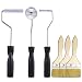 Fiberglass Roller Tools Kit,Cooyeah 3Pcs Aluminum Alloy Fiberglass Bubble Paddle Tool Laminating Roller Set with Bristle Brush for FRP Mole Resin Composite
