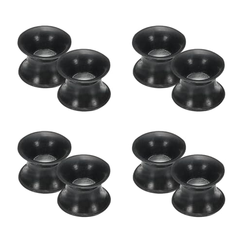 Écarteurs d'oreille silicone 8mm double évasé plug tunnel noir homme femme uxcell