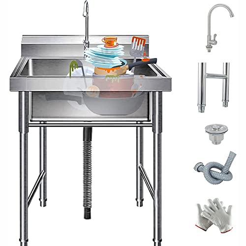 Fregadero 304 de acero inoxidable resistente a la corrosión con soporte para cocinas de bar 2
