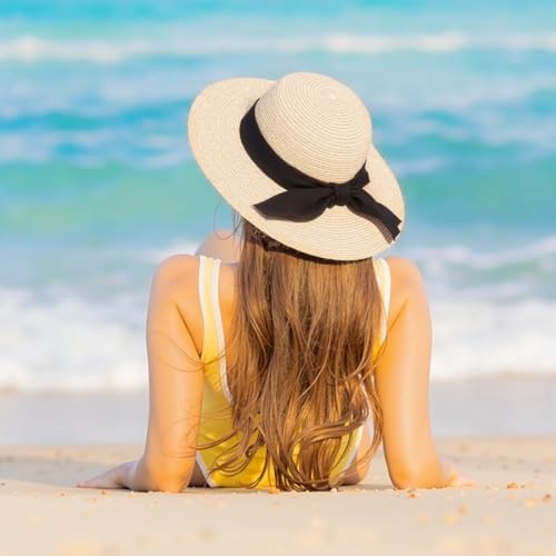 SEFIRST Chapeau de Paille Femme, Femmes Chapeaux de Soleil UPF 50+, Pliable – vue 8