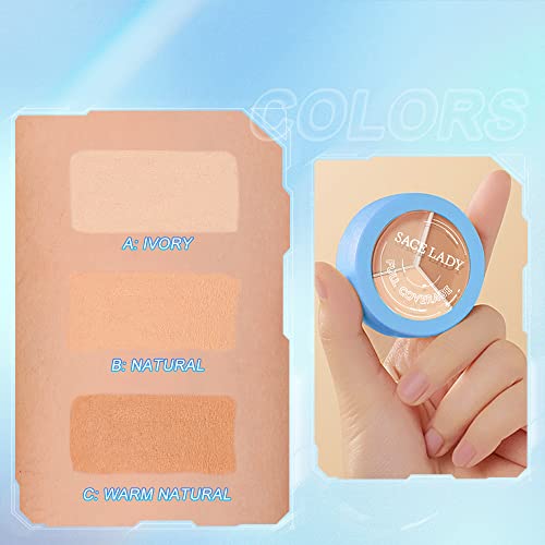Full Cover Concealer Makeup, 3 In 1 Concealer Corrector Make Up Waterproof Long Lasting For Dark Spot Blemishes Under Eye Circles Cover, 15G/0.53Oz #TOP1