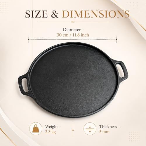 Image of Omichef Premium Cast Iron Tawa for Dosa & Chapathi