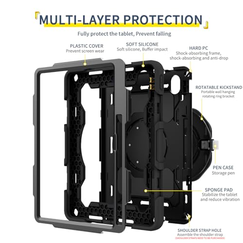 Funda Huawei MatePad 11.5 2025 antichoque con asa giratoria y soporte para lápices 6