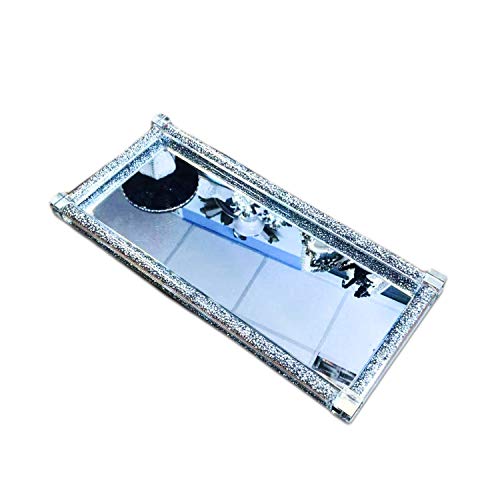 Bandeja plateada de cocina decorativa moderna TOV® con efecto diamante 2