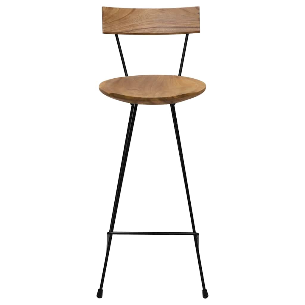 Lot de 2 tabourets de bar en teck massif 40 x 40 x 103 cm