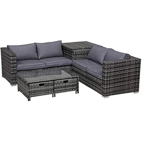 Outsunny 4-Piece Rattan Garden Sofa Set Cover