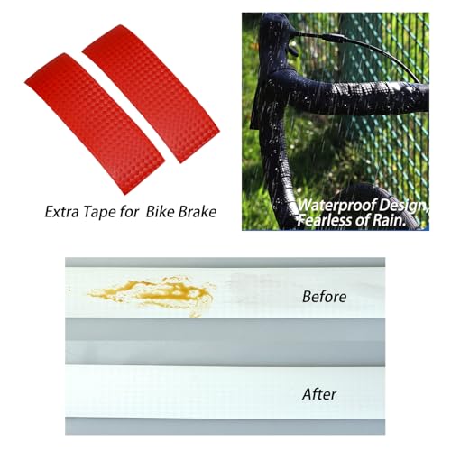 KINGOU Red Carbon Fiber PU Leather Road Bike Handlebar Tape Bicycle Wrap Tapes - 2PCS Per Set