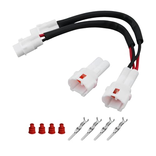 eMagTech 1 Satz 1-zu-2 DC Stromverteiler Splitter Kompatibel mit Yamaha FZ6 MT09/07 FZ07 FZ09 YZF-R1 R1M R6 XV1900 XSR900