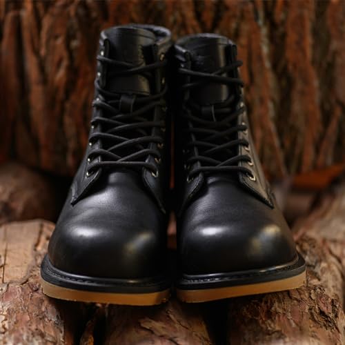 Image of Steel Toe Classic Work Boots For Men,Industrial & Construction Fashion Durable Hiking Safety Shoes 6'' Puncture-proof Footwear Insulated