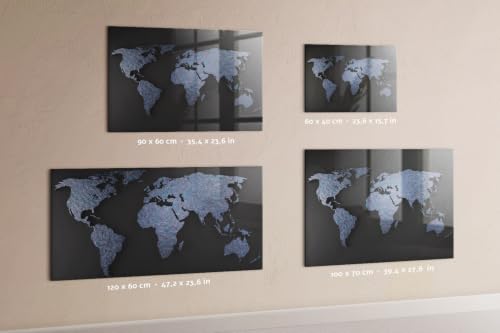 Cartelera informativa magnética 90x60 con mapa 3D y organizador de tareas 6