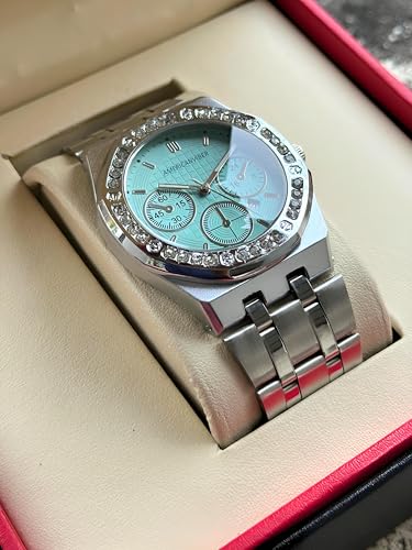 Image of AMERICANVIBER Diamond-Studded Men's Analog Watch with Adjustable Belt