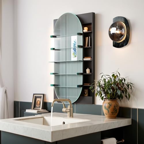 Image of 10.9 Inch Green Organic Marble Wall Sconce, Modern Wall Light with Silver Gray Clear Glass, Sturdy Hand-Made Marble Sconce, Elegant Light Fixtures for Indoor