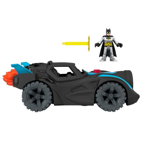 Imaginext Kit de véhicule avec une figurine Batman DC Super Friends et une Batmobile entièrement équipée (30 cm), à Collectionner, Jouet Enfant, Dès 7 ans, HGX96, Multicouleur