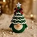 DIY Crochet Christmas Tree Gnome Kit, Christmas Gnomes Crochet Kit for Beginner in Compilation, Craft Kits with Yarn, Hook, Pearls, Ribbon and Detailed Pattern for Decor Christmas Tree (Style E)